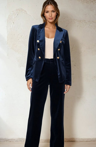 Double - breasted Velvet Suit