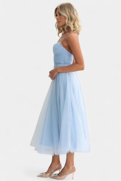 Eileen | Corset Tulle Midi Dress
