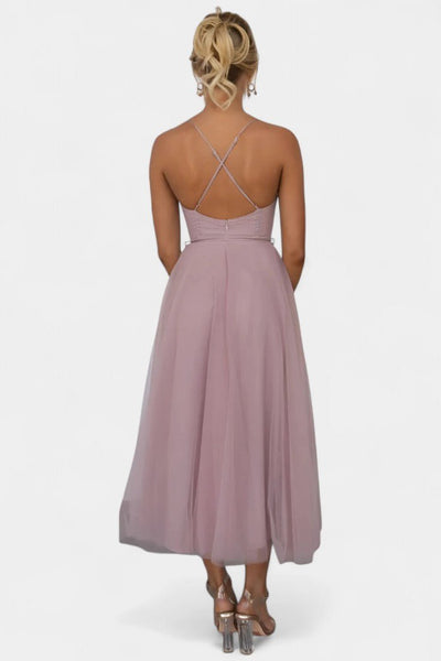 Eileen | Corset Tulle Midi Dress
