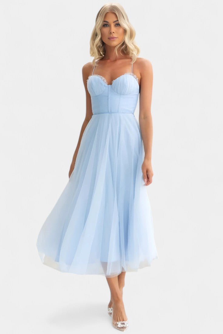 Eileen | Corset Tulle Midi Dress