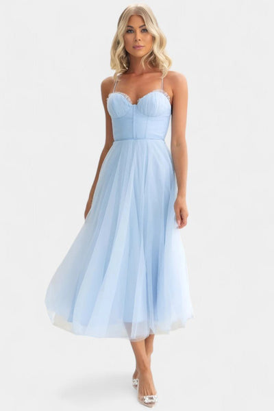 Eileen | Corset Tulle Midi Dress