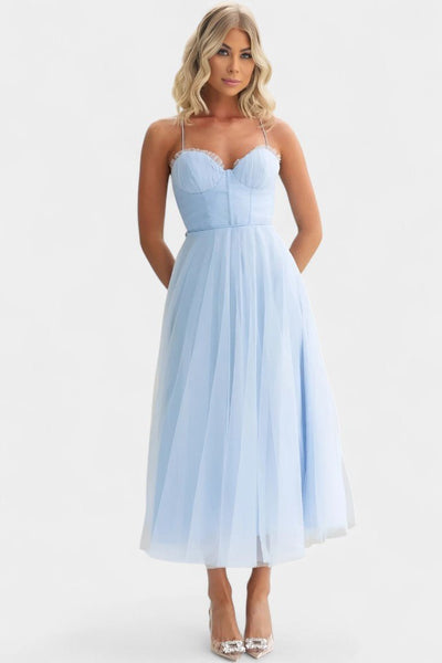 Eileen | Corset Tulle Midi Dress
