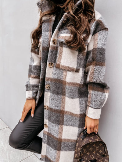 Elegant Checkered Coat