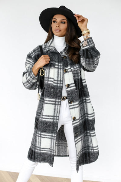 Elegant Checkered Coat