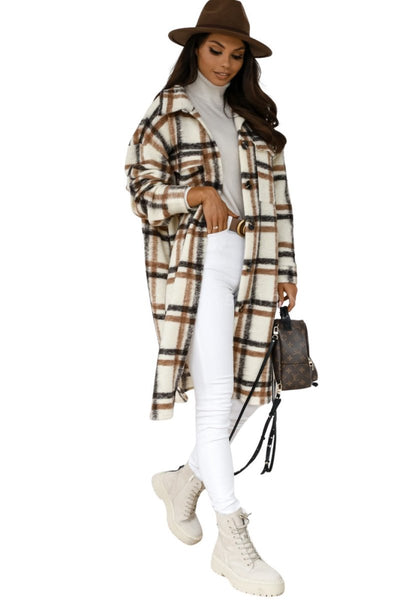 Elegant Checkered Coat