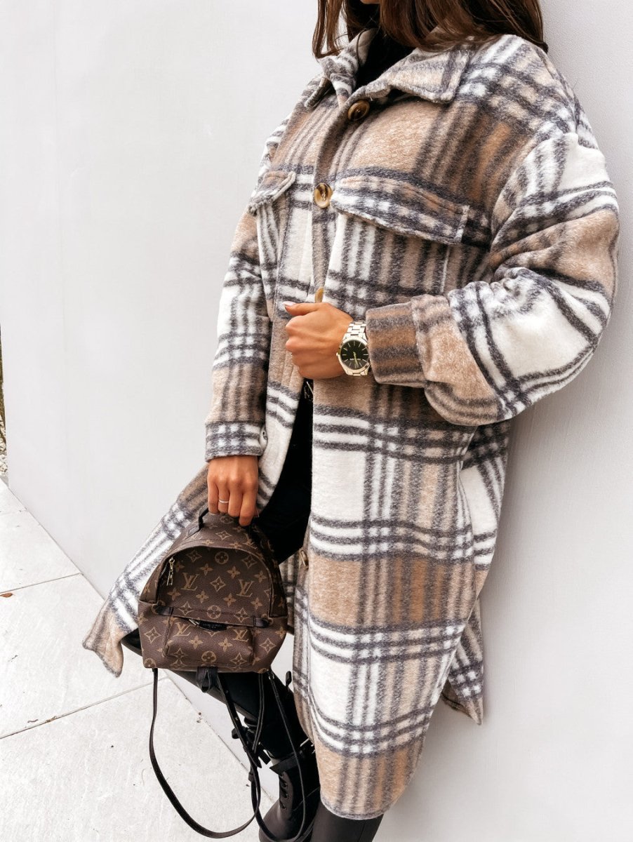 Elegant Checkered Coat