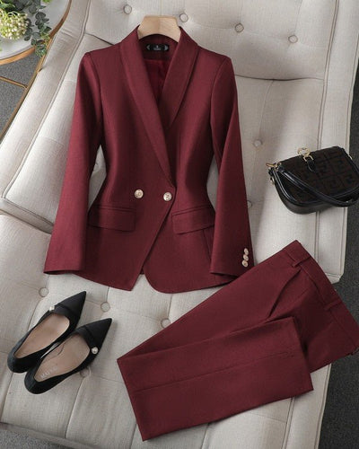 Elegant Suit with Gold Buttons