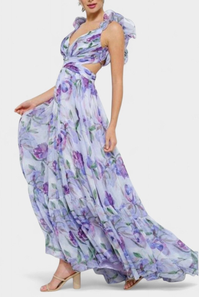 Elise | Backless Printed Maxi Dress