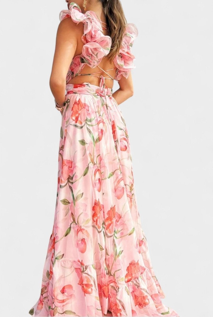 Elise | Backless Printed Maxi Dress