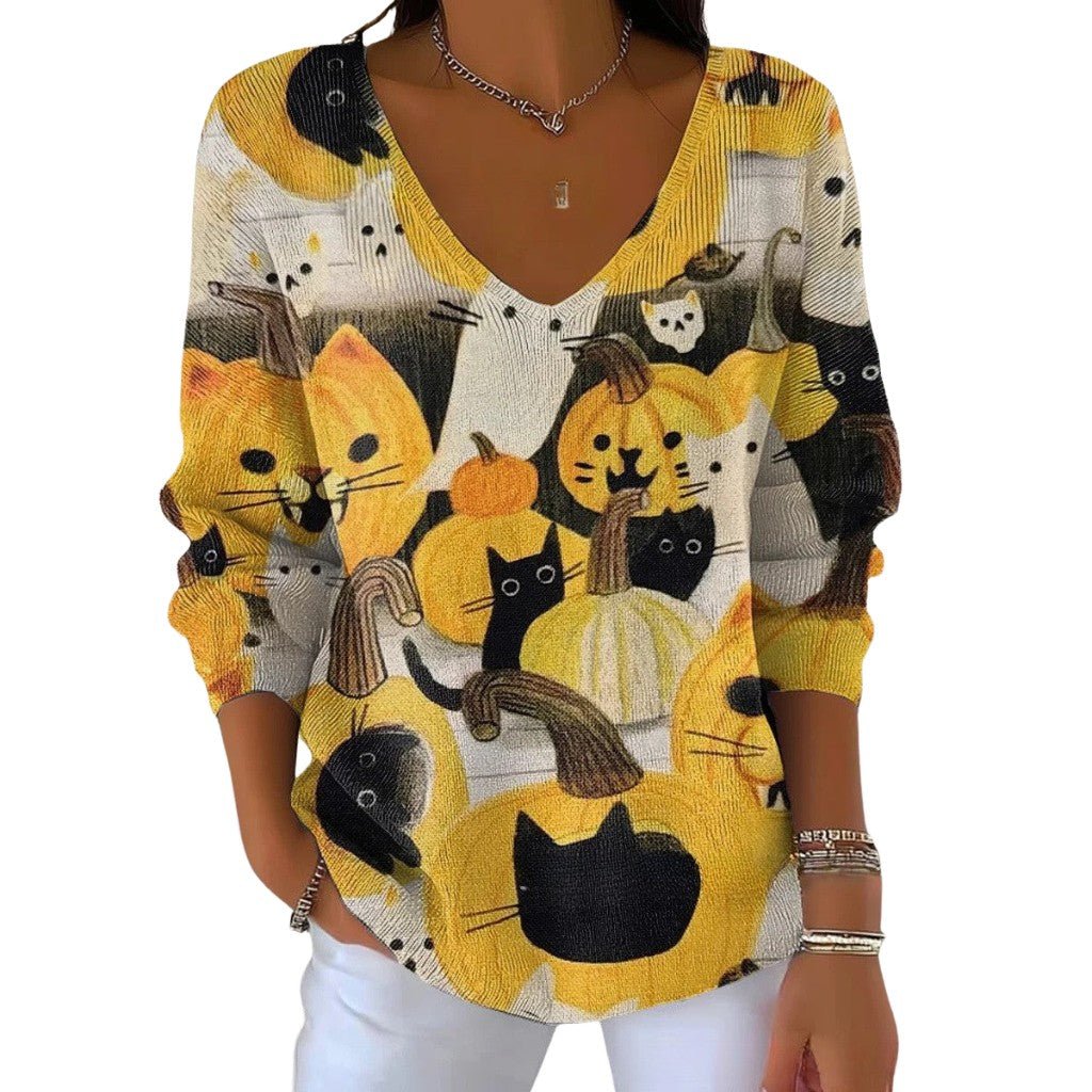 Eveline | Stylish V - Neck Sweater