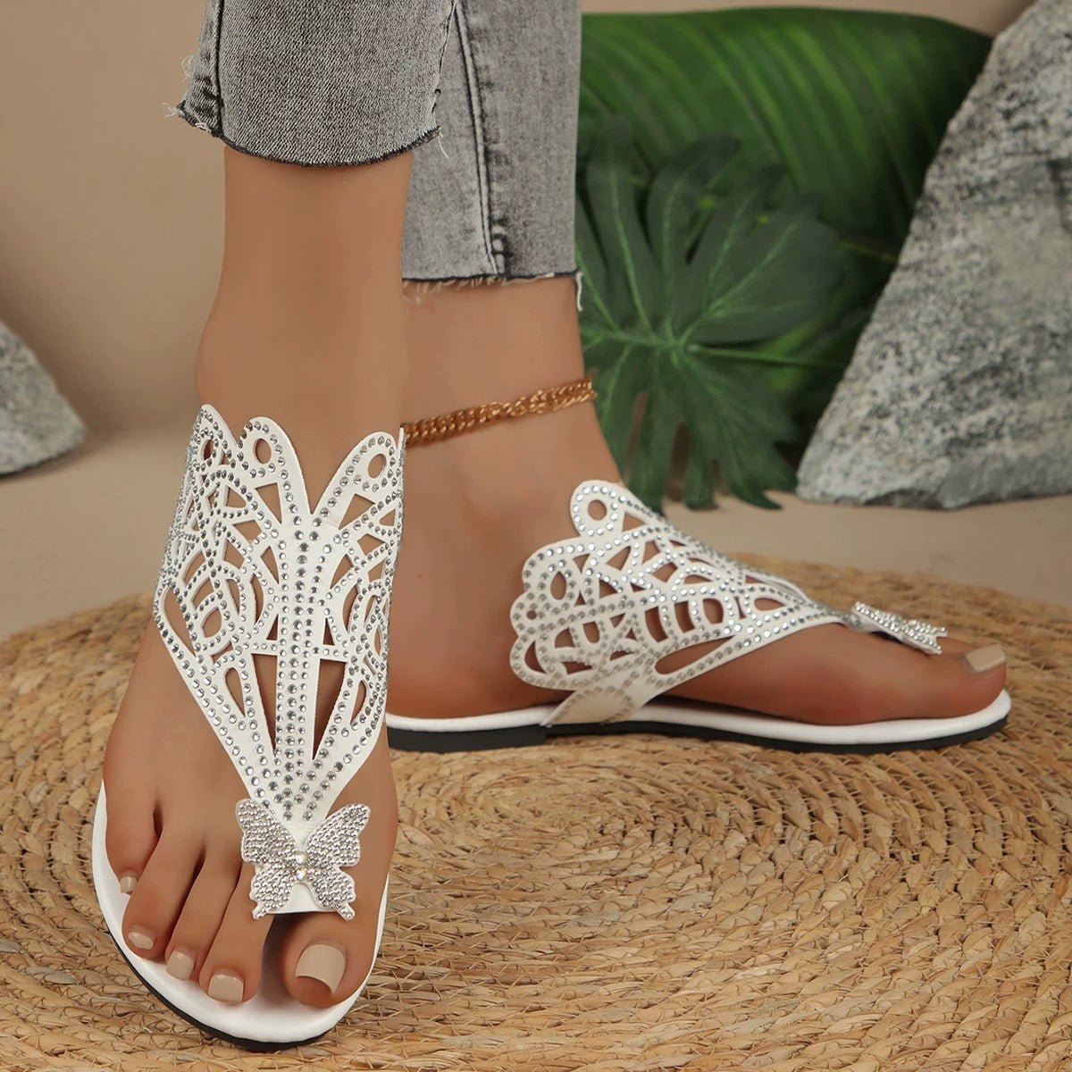 EVELYN | SEQUIENCED BUTTERFLY SANDALS