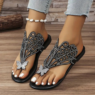 EVELYN | SEQUIENCED BUTTERFLY SANDALS