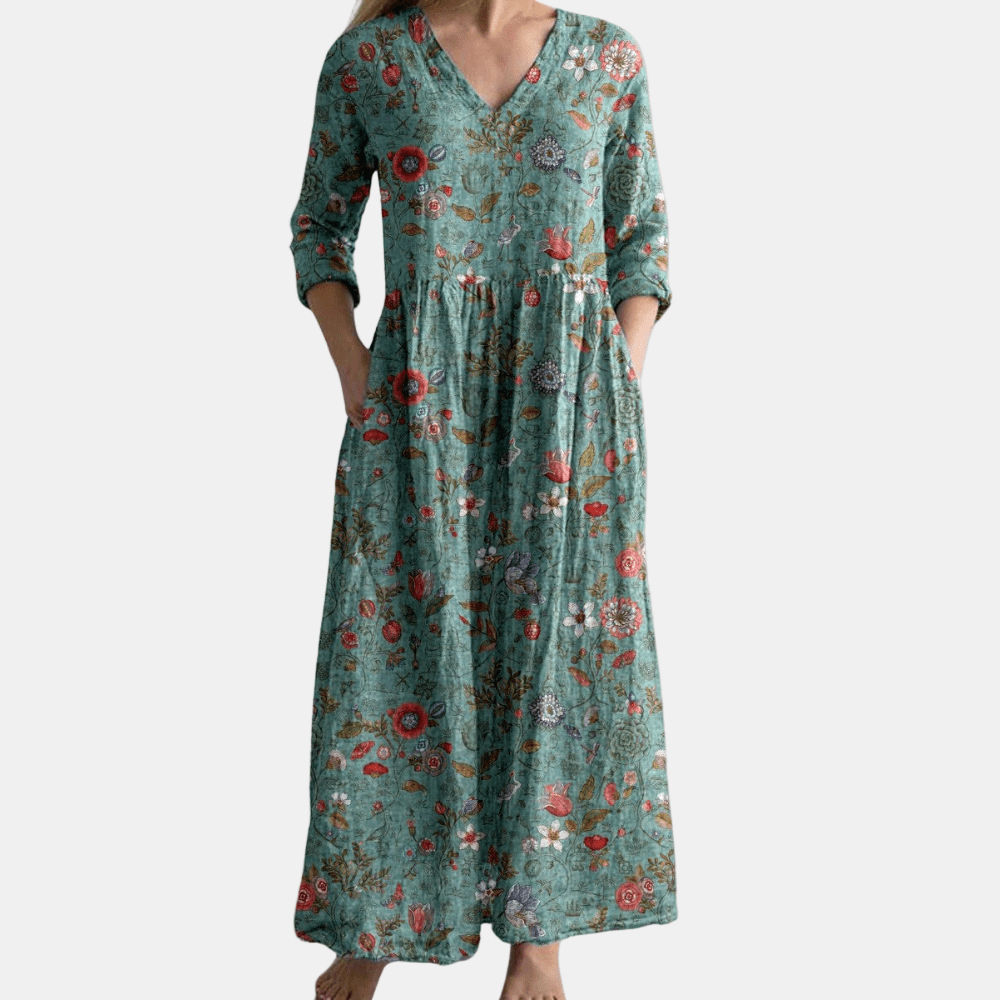 FAYE | HALF - SLEEVED FLORAL DRESS