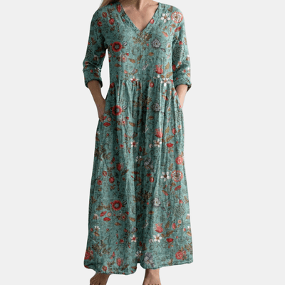 FAYE | HALF - SLEEVED FLORAL DRESS
