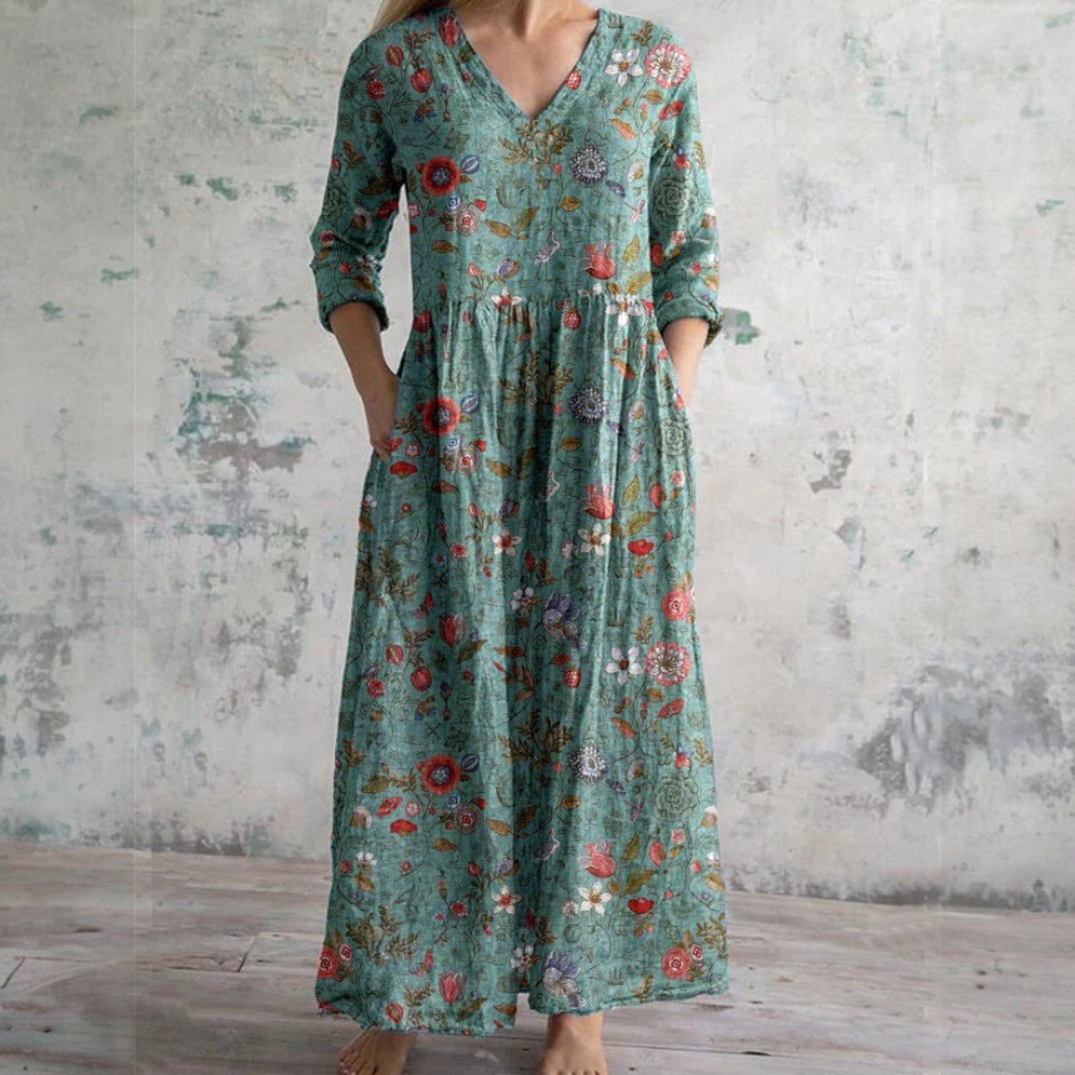 FAYE | HALF - SLEEVED FLORAL DRESS