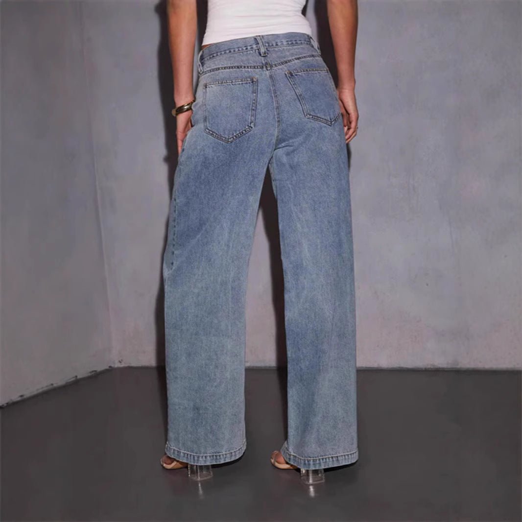 Fiona™ | Mid - rise straight cut jeans – fluid & feminine look