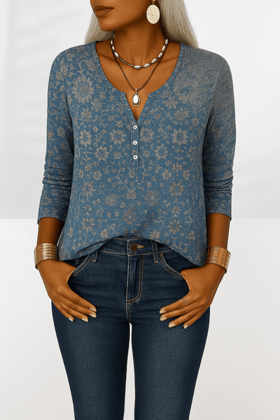 FLEXIA | LONG SLEEVED FLORAL BLOUSE