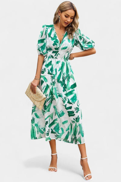 Georgina | V - Neck Floral Midi Dress