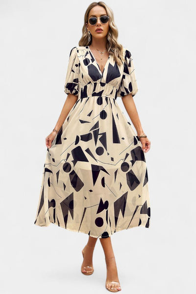 Georgina | V - Neck Floral Midi Dress