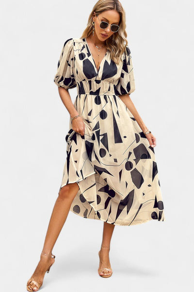 Georgina | V - Neck Floral Midi Dress