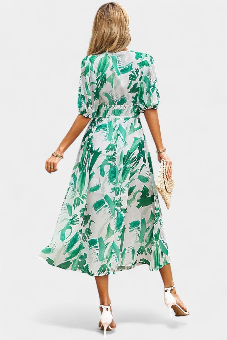 Georgina | V - Neck Floral Midi Dress