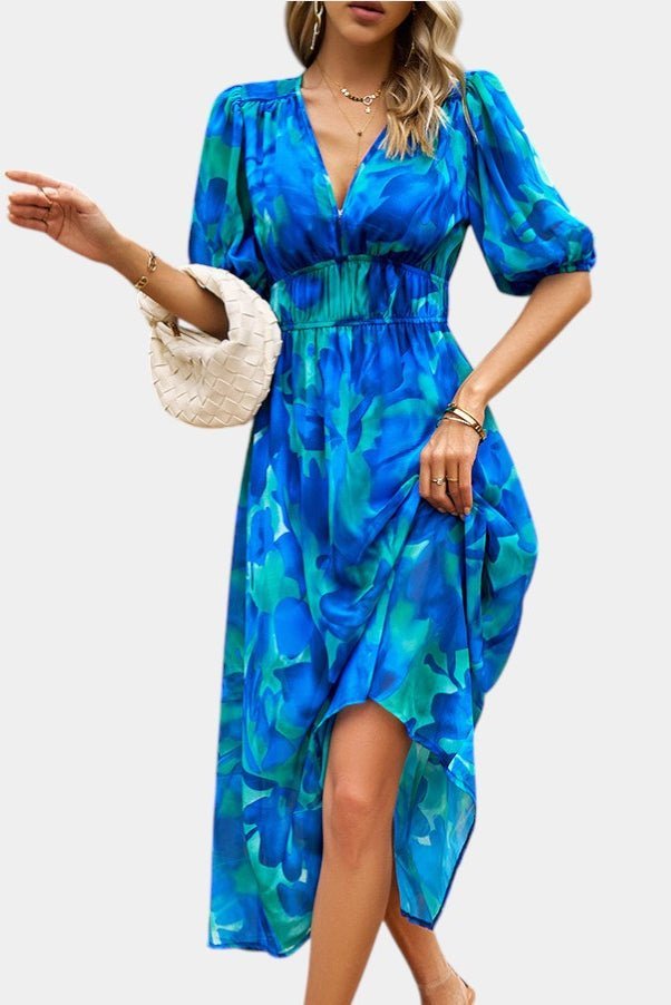 Georgina | V - Neck Floral Midi Dress