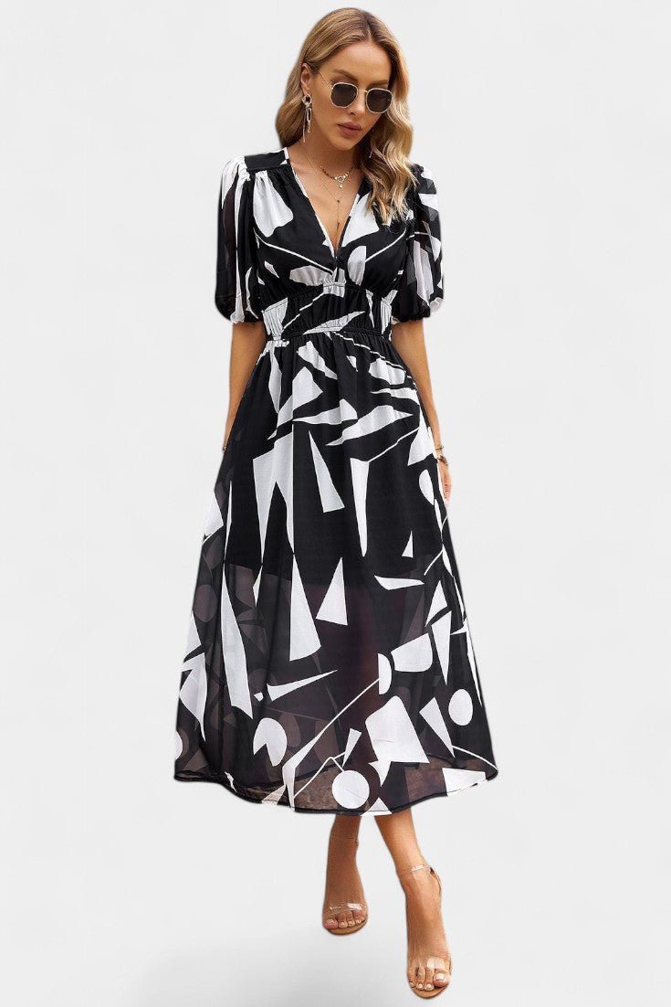 Georgina | V - Neck Floral Midi Dress