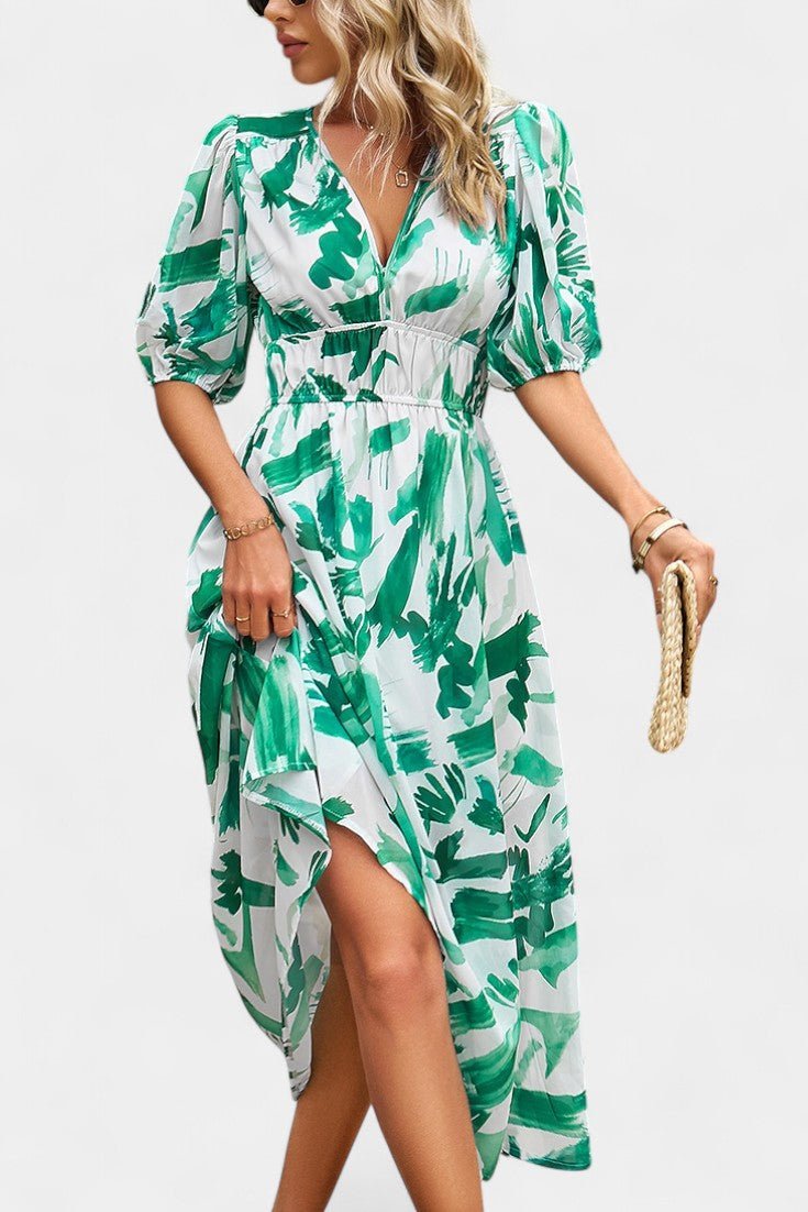 Georgina | V - Neck Floral Midi Dress