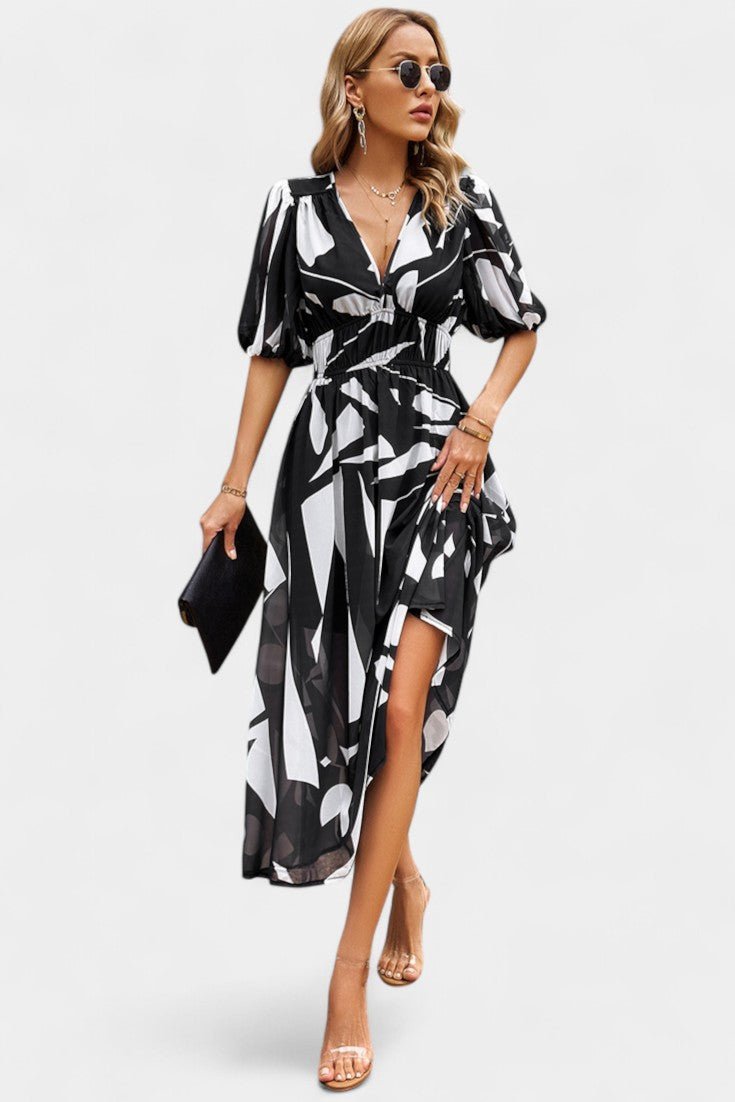 Georgina | V - Neck Floral Midi Dress
