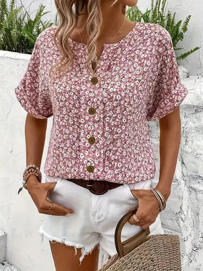 GRACEY | CHIC BUTTONED SUMMER BLOUSE