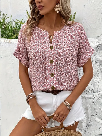 GRACEY | CHIC BUTTONED SUMMER BLOUSE