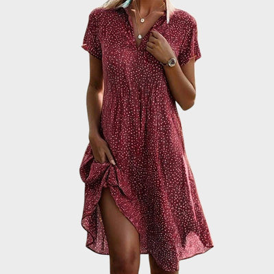 GWYN | POLKA DOT MIDI DRESS