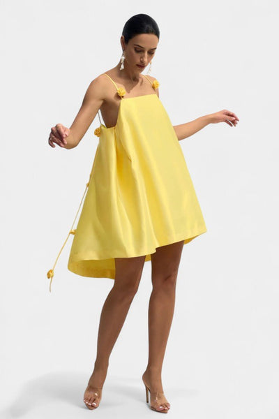 Hedda | Rose Detail Spaghetti Strap Mini Dress