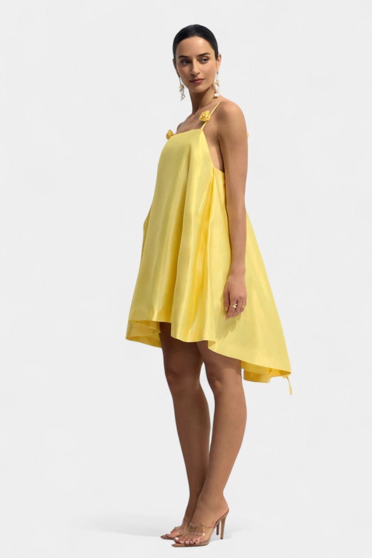 Hedda | Rose Detail Spaghetti Strap Mini Dress