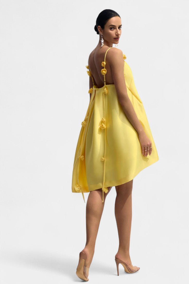 Hedda | Rose Detail Spaghetti Strap Mini Dress