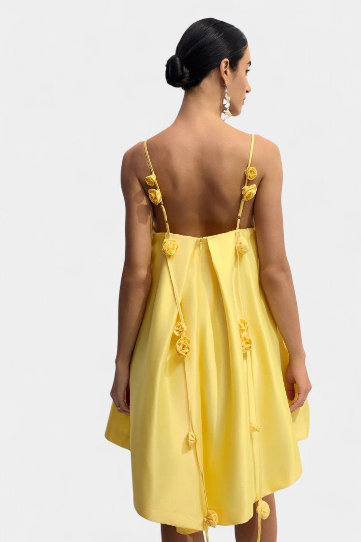 Hedda | Rose Detail Spaghetti Strap Mini Dress