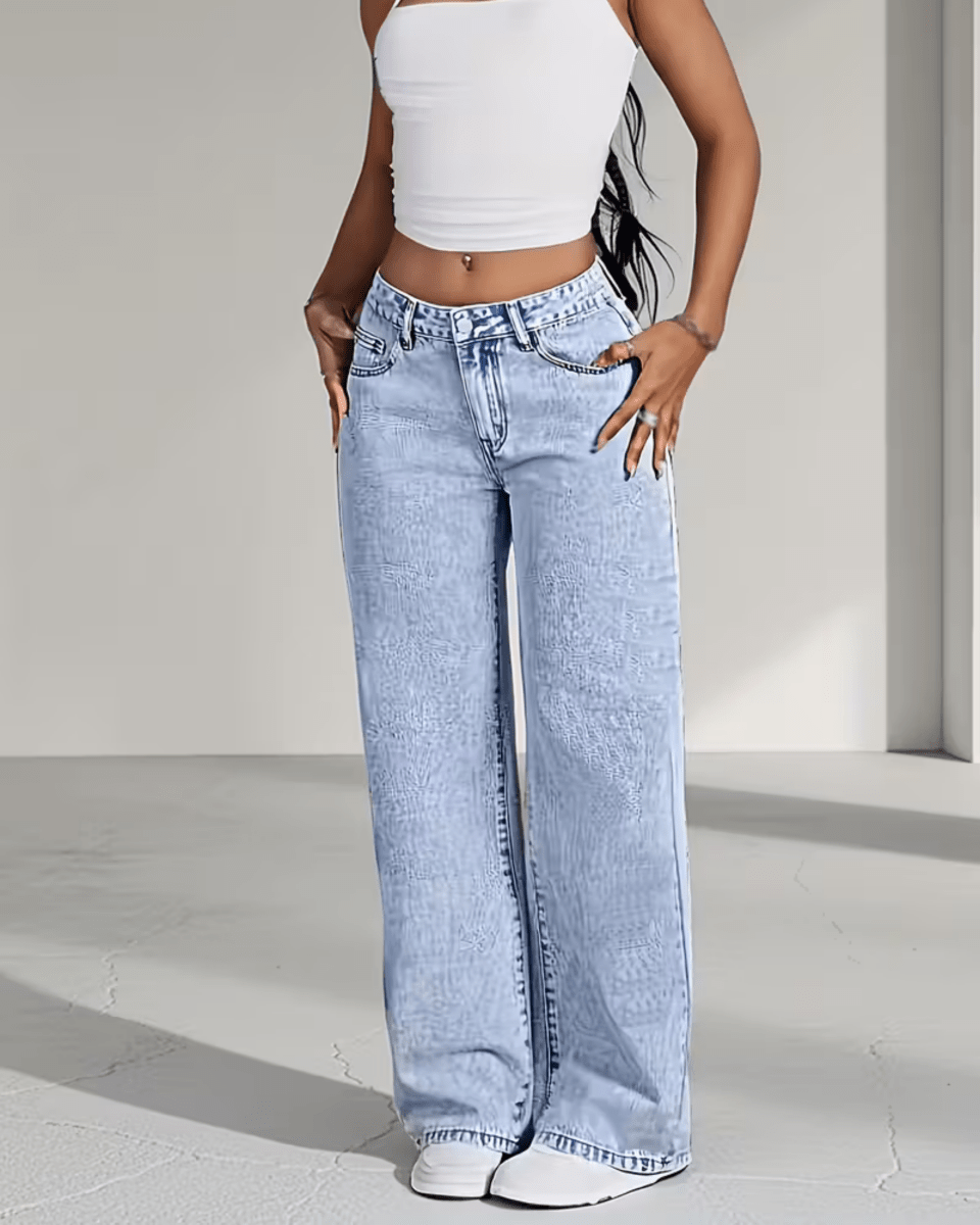 High Waist Straight Jeans