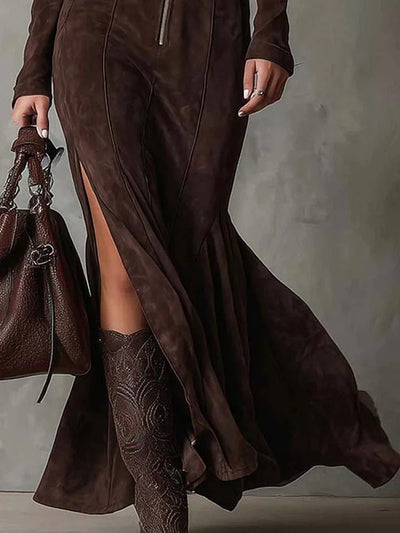 Ilenia | Timeless Brown Long Dress