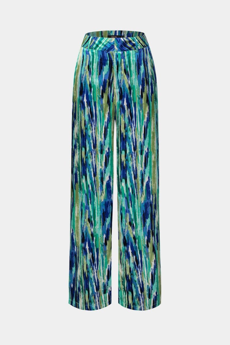 Inna | Marble Print High - Waisted Straight Leg Pants
