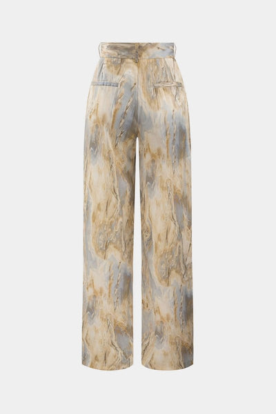 Inna | Marble Print High - Waisted Straight Leg Pants
