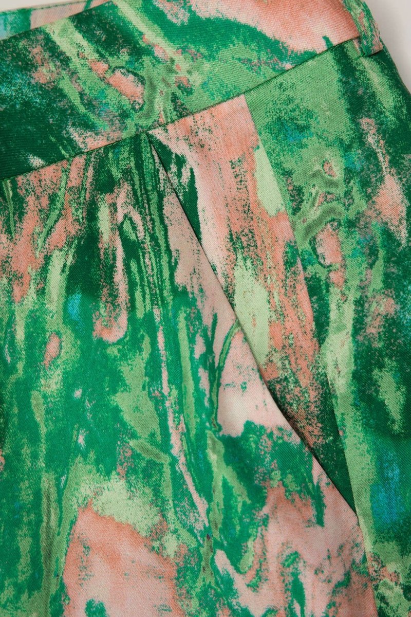 Inna | Marble Print High - Waisted Straight Leg Pants