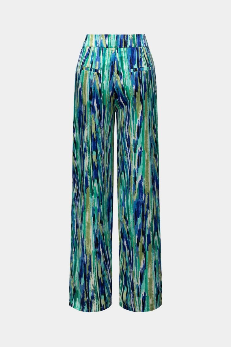 Inna | Marble Print High - Waisted Straight Leg Pants