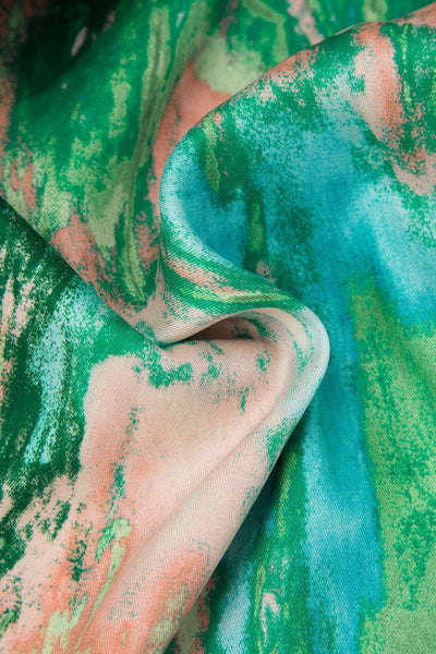 Inna | Marble Print High - Waisted Straight Leg Pants