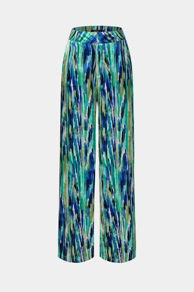 Inna | Marble Print High-Waisted Straight Leg Pants