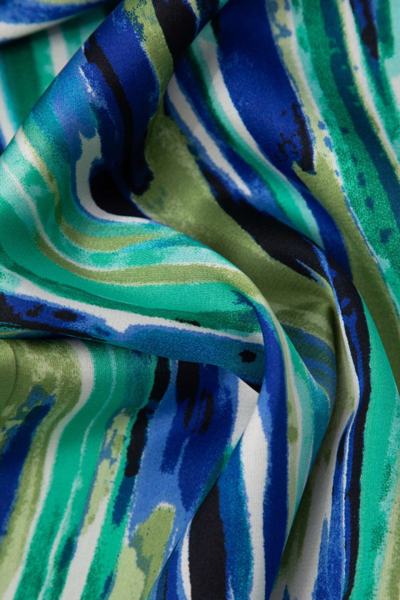 Inna | Marble Print High - Waisted Straight Leg Pants