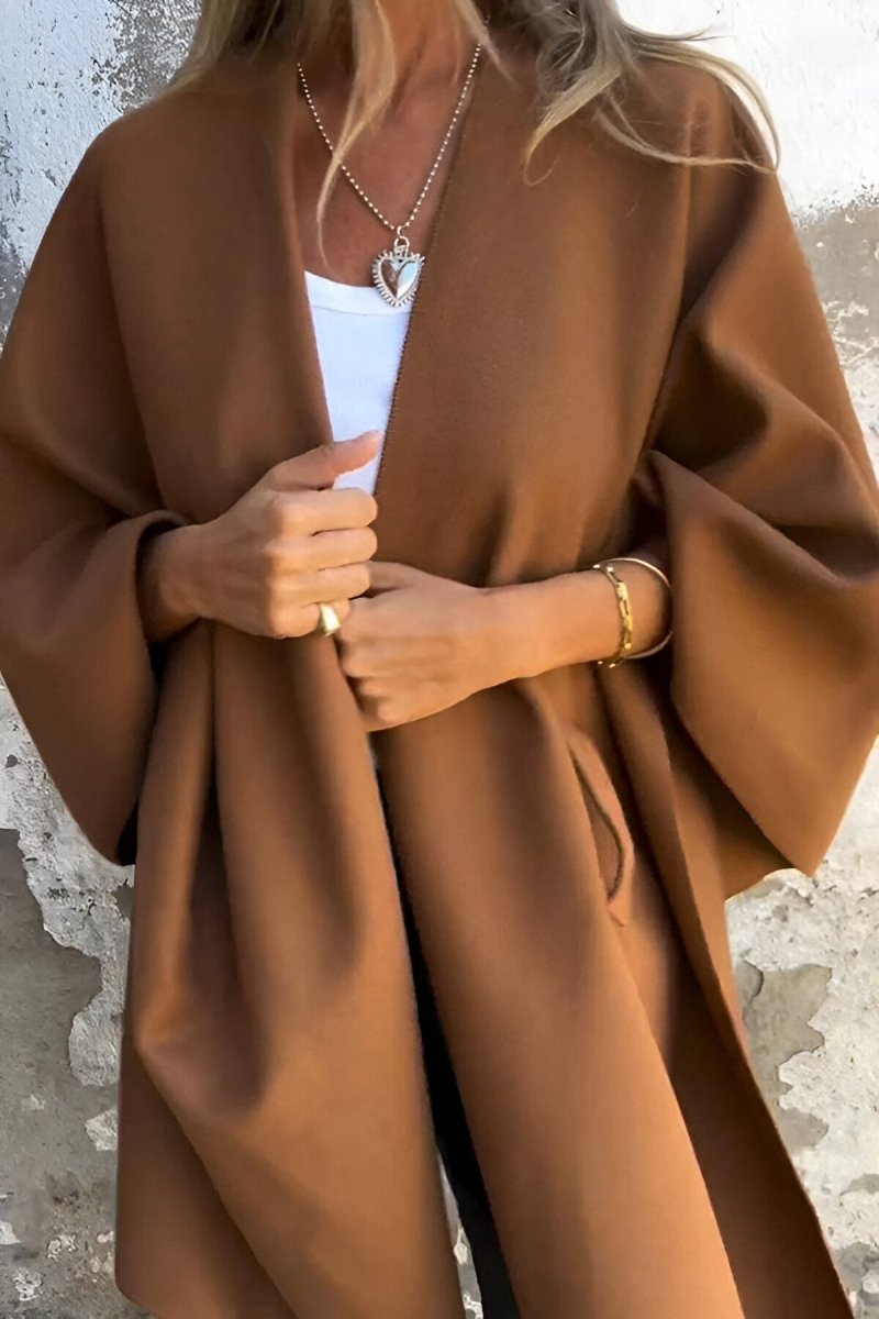 JANELLE™ | Stylish Loose V - Neck Scarf Cape Jacket