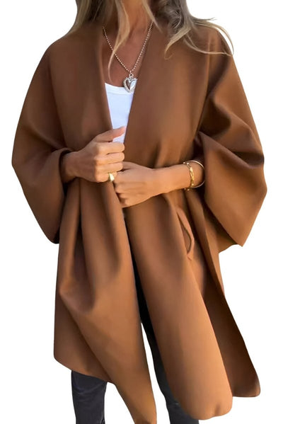 JANELLE™ | Stylish Loose V - Neck Scarf Cape Jacket