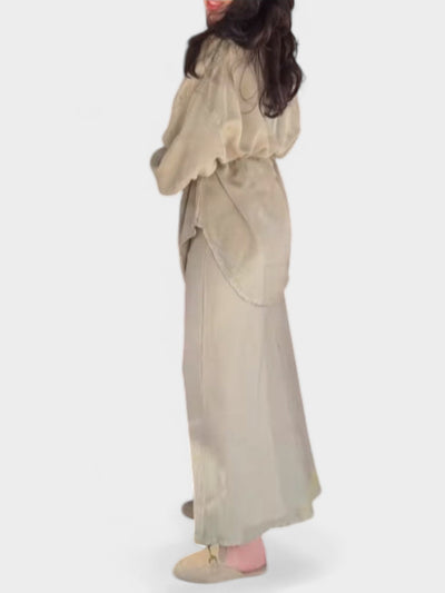 Joe | Tie-Drawstring Shirt & Skirt Set
