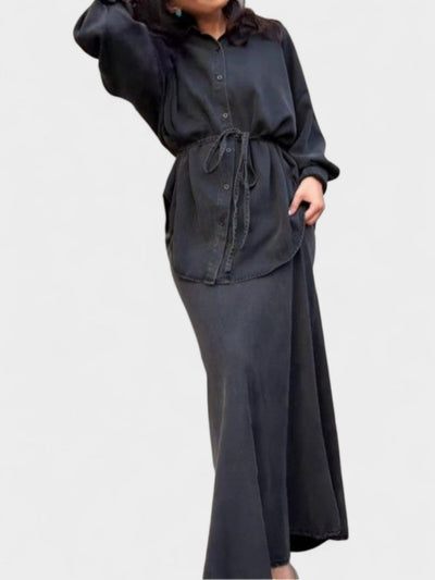 Joe | Tie - Drawstring Shirt & Skirt Set