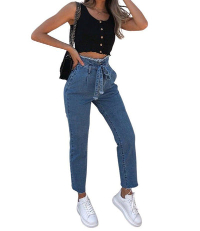Juliette™ | High - waisted paperbag jeans – chic comfort for everyday